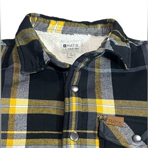 Matix Sherpa Lined Plaid Flannel Jacket Men’s Large Snap Front